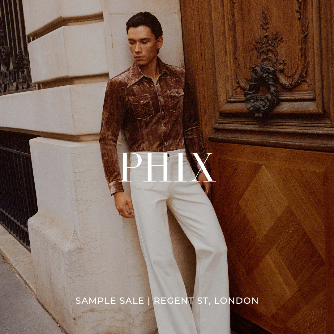 Shop up to 80% off at our first-ever PHIX sample sale at our Regent Street store. ⁠
⁠
PHIX is a contemporary fashion brand blending sharp tailoring with modern edge. Known for bold prints and confident silhouettes, PHIX creates statement pieces that balance individuality, style, and wearability.⁠
⁠
Book your ticket via the link in our bio.