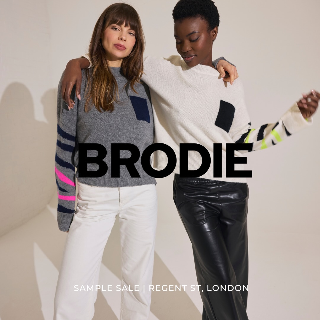 Brodie Cashmere | Up to 80% off | Regent Street

Founded in 2010 by Anne-Marie and her daughter Jes, Brodie Cashmere is a family-led brand from Yorkshire specialising in luxury knitwear made from 100% Grade-A Mongolian cashmere. The brand is recognised for its vibrant, ethical, and sustainable fashion, is a member of the Sustainable Fibre Alliance, and prioritises lasting quality and machine-washable designs.