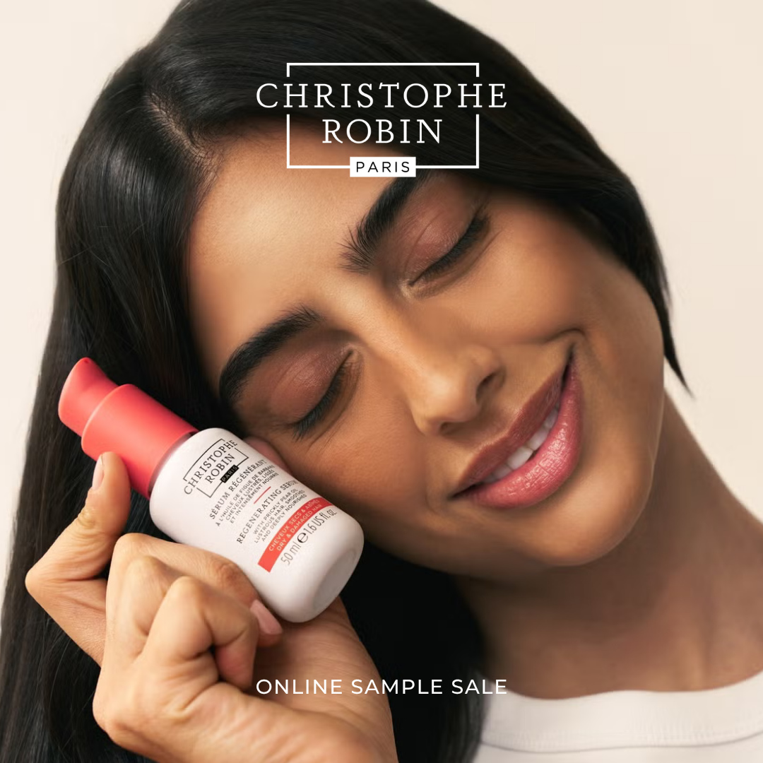 Christophe Robin | Up to 70% off | Online Sample Sale⁠
⁠
For more than 20 years, Christophe Robin has set itself apart with a visionary approach to hair and scalp health. Discover indulgent, sensorial formulas that deliver instant results for every hair type. ⁠
⁠
Book now via the link in bio.