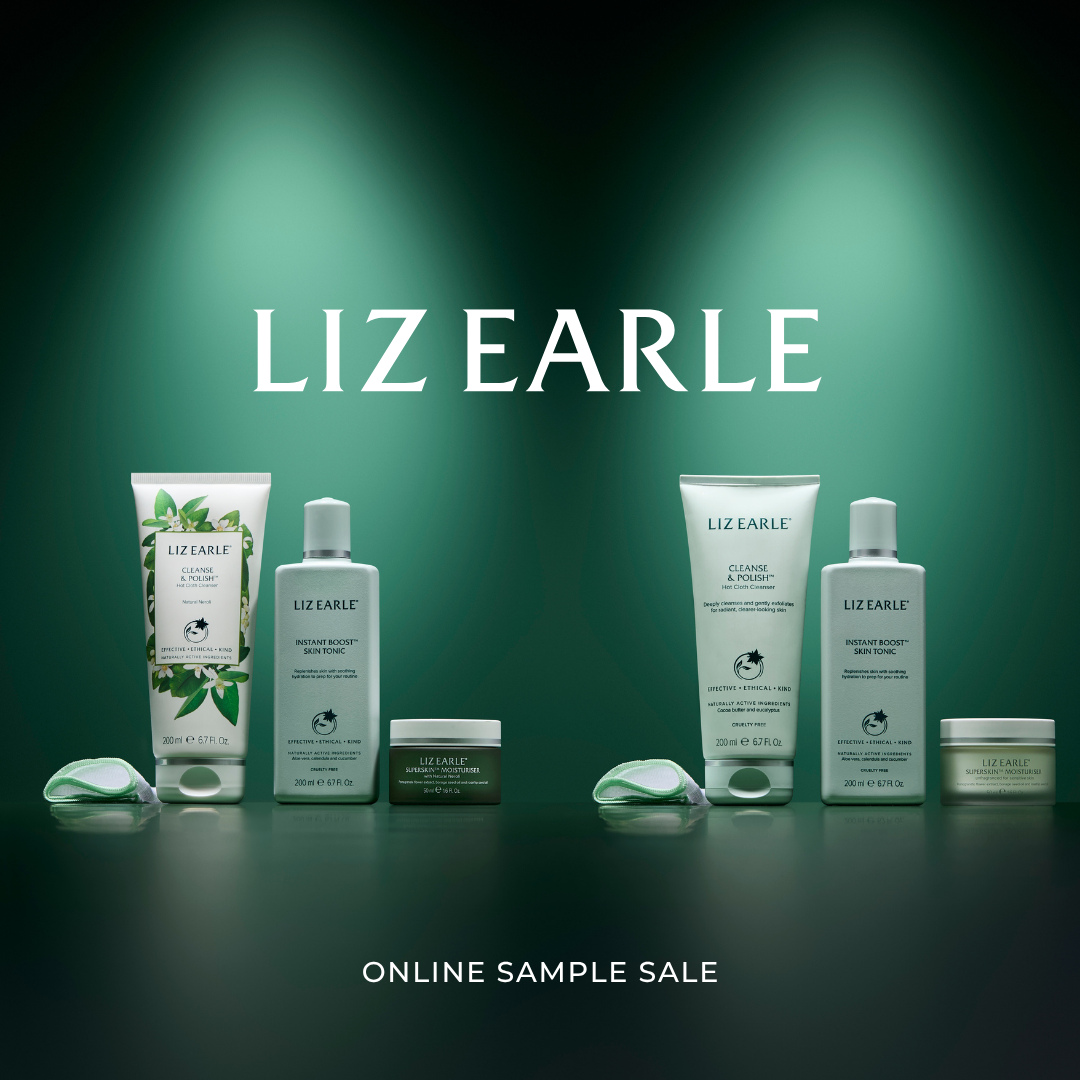 Don't miss our first-ever Liz Earle online sample sale!⁠
⁠
Enjoy up to 60% off best-selling skincare, hand, body, hair and fragrance, plus online exclusives.⁠
⁠
Known for its naturally active ingredients and science-led formulas, Liz Earle creates effective, feel-good products designed to elevate your everyday routine.⁠
⁠
Book now via the link in bio.