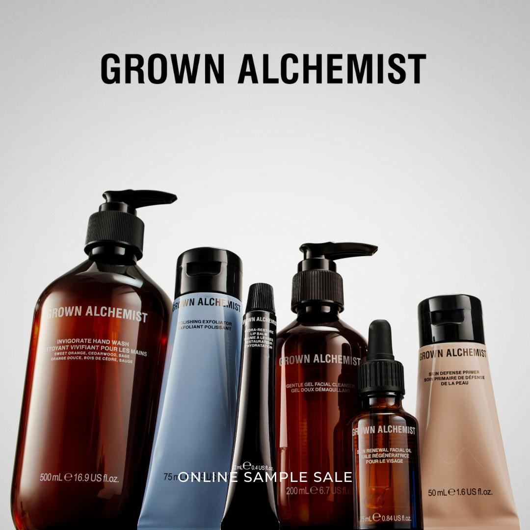 Grown Alchemist Online Sample Sale | Up to 80% off⁠
⁠
Grown Alchemist blends potent plant ingredients with cutting-edge science to create high-performance formulas for modern life. A holistic approach to beauty and wellness for the design conscious, without compromising on efficacy.⁠
⁠
Book now via the link in bio.